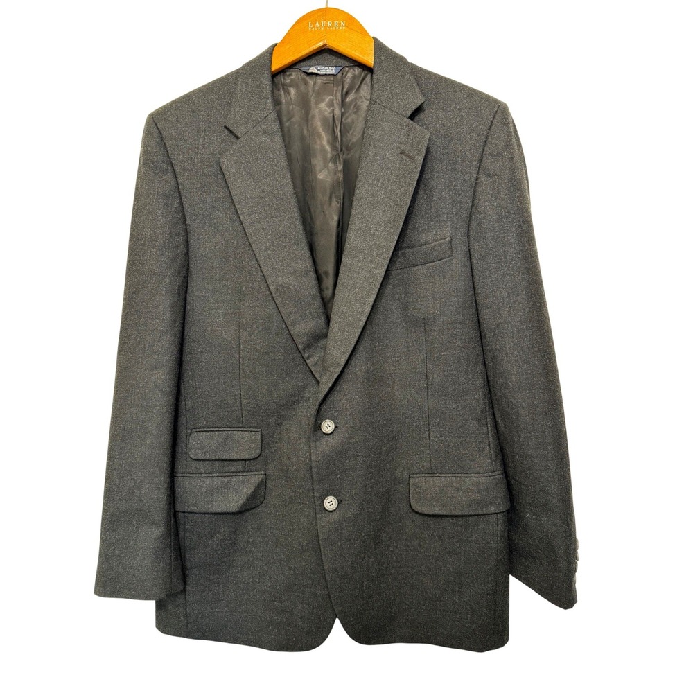 Vintage 80's Burberrys' Wool 2 Button Blazer Charcoal Size 42L